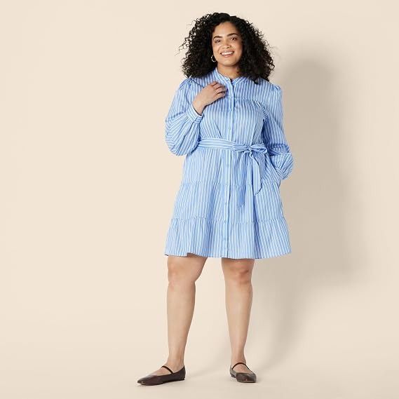 Blue Striped Shirt Dress image 4